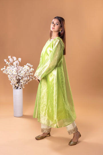 Pakeezah Lime Anarkali (Only Kurta)