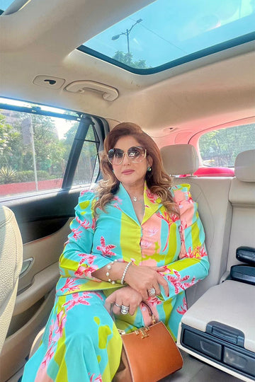 Aqua Neon Blazer	co-ord