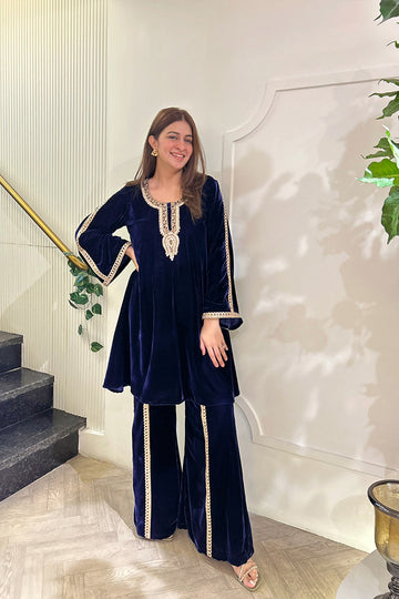 Deep Blue A-Line Kurta Set