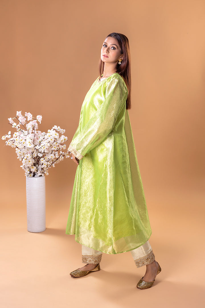 Pakeezah Lime Anarkali (Only Kurta)