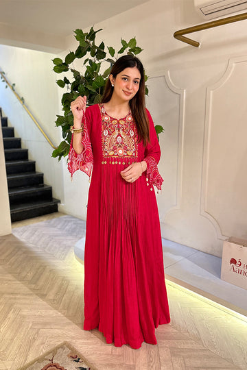 Zariyah Red Anarkali