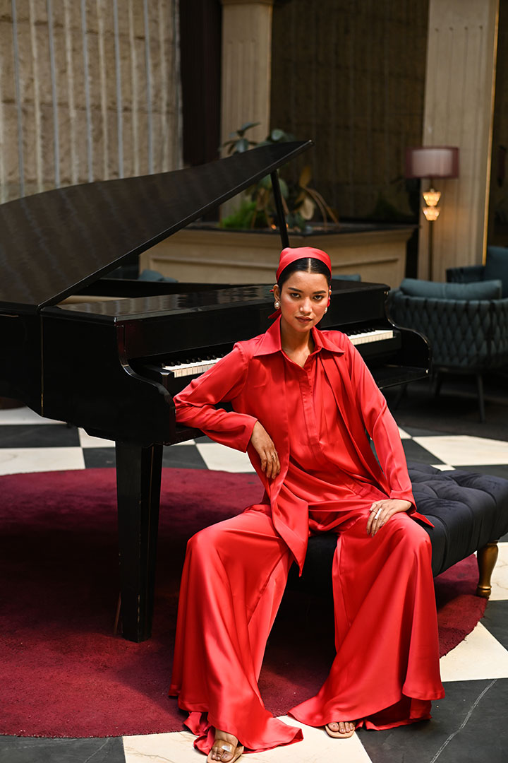 Scarlet Satin Co-ord