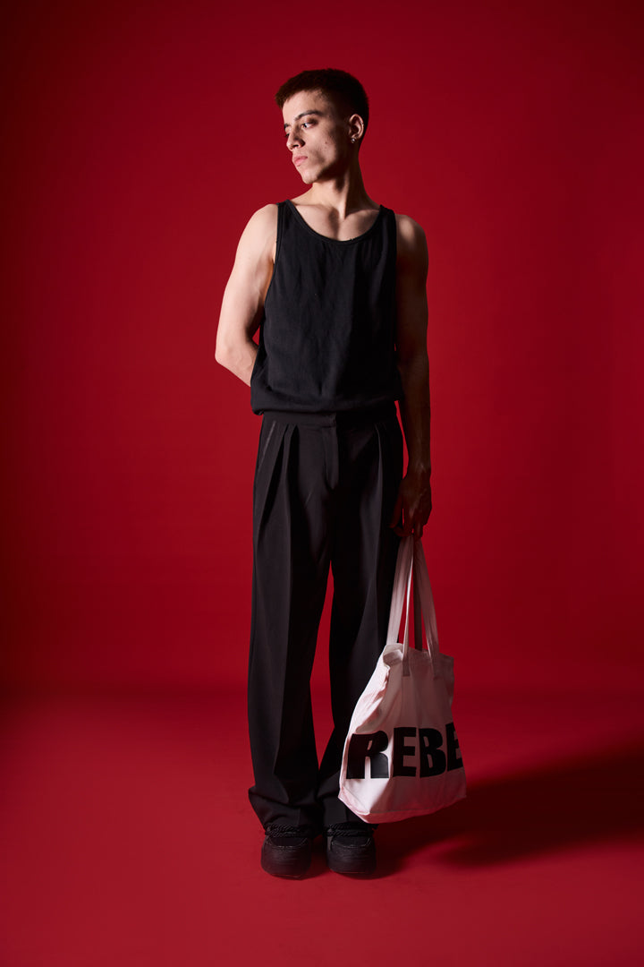 HIS Pleated Pants Black