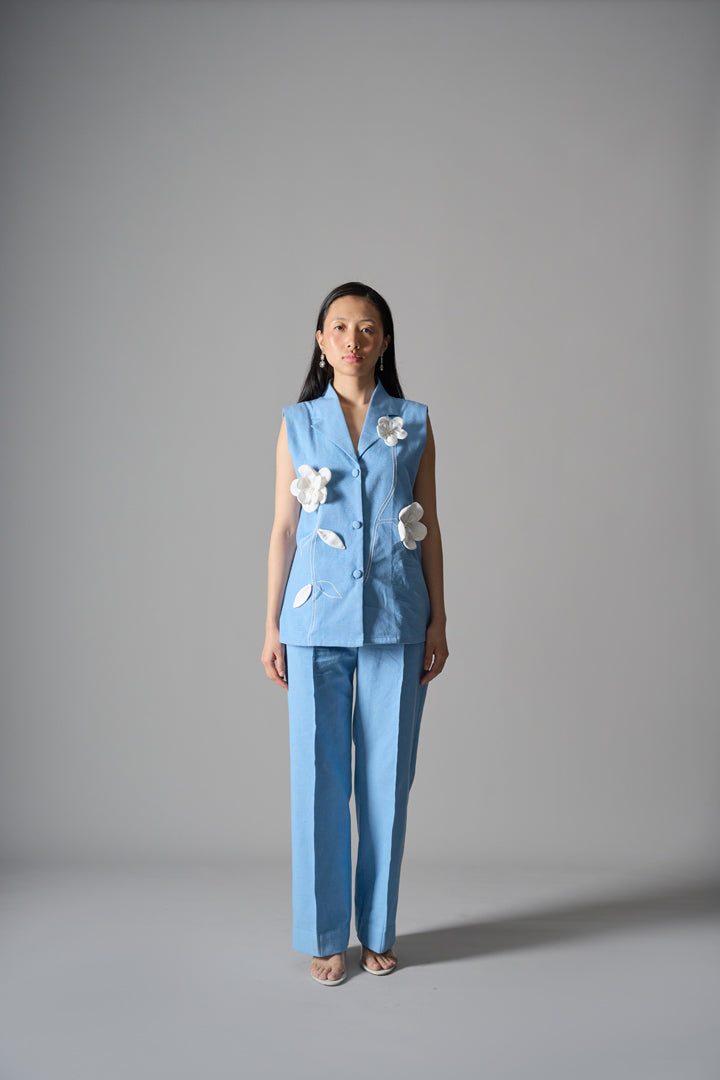 3D Petal Play Denim Co-ord
