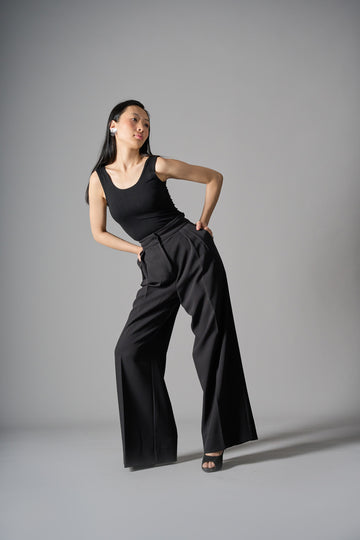 HER Pleated Pants Black